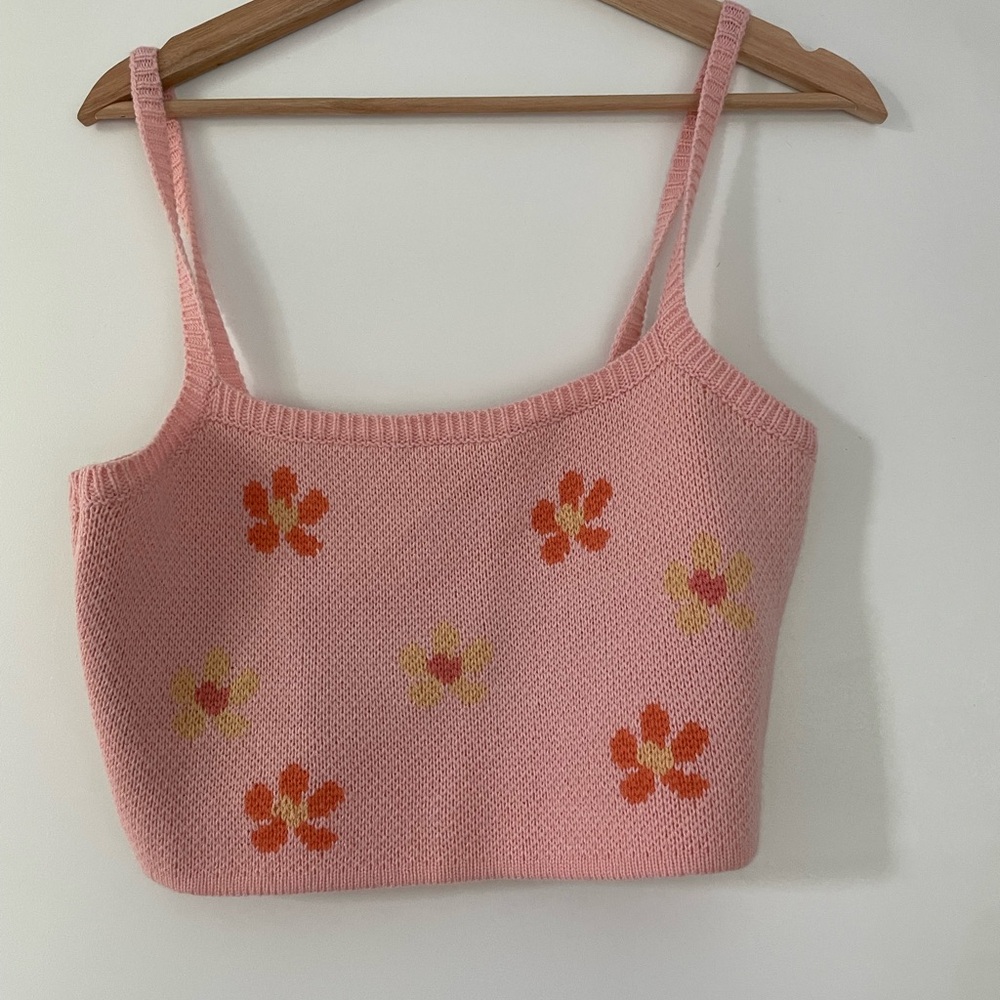 Emory Park Pink and Orange Sweater-like Knit Top